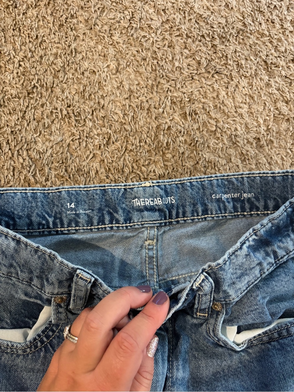 Thereabouts Boys Lot of 2 Straight & Carpenter Jeans Size 14 - Picture 3 of 4